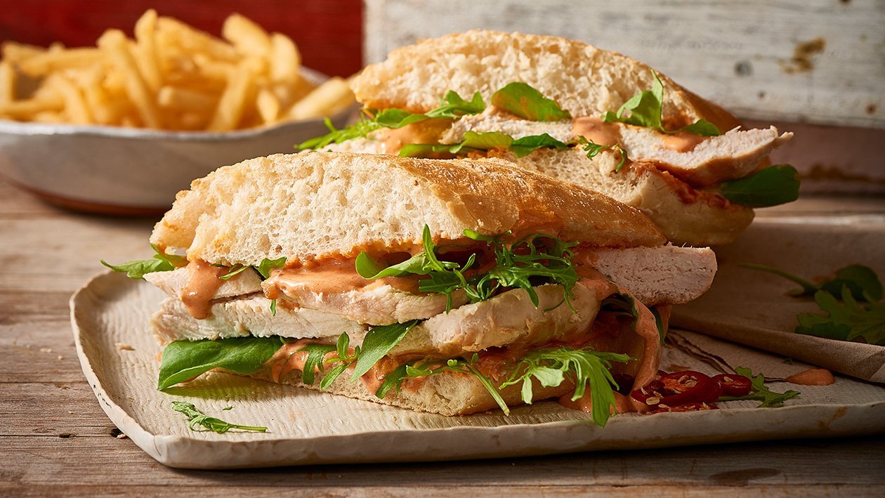 Chicken and Peri Peri Ciabatta Roll Recipe Unilever Food Solutions