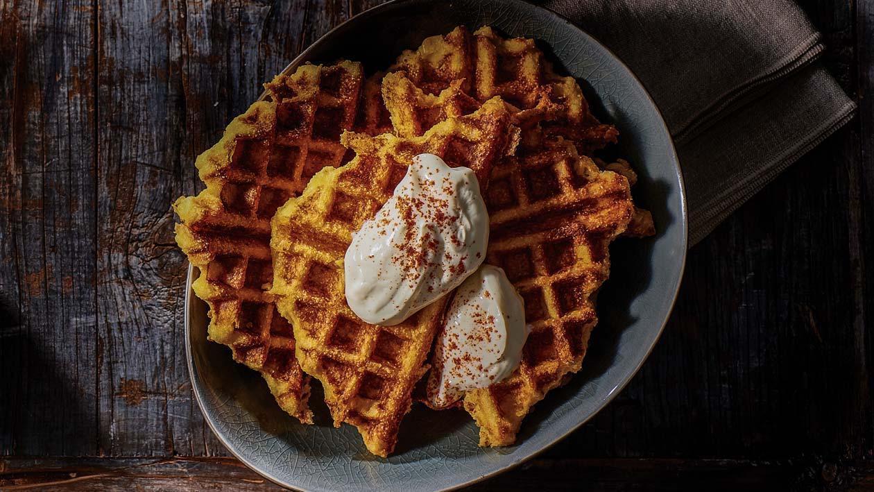 Corn 'N' Cheese Potato Waffles – Recipe Corn 'N' Cheese Potato Waffles – Recipe