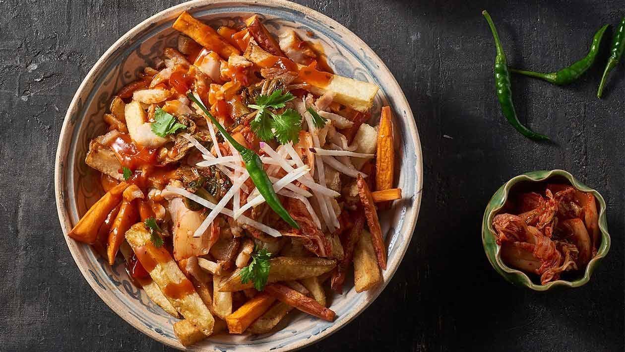 Kimchi loaded Fries – Recipe Kimchi loaded Fries – Recipe