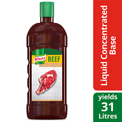 Knorr® Liquid Concentrated Base Beef 946 ml, pack of 4 - Deliver simple, clean food with ease. Knorr® Bases are reinvented by our chefs with your kitchen and your customers in mind.