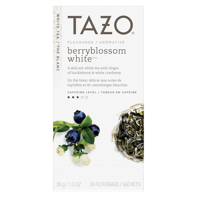 Tazo® Hot Tea Filterbag Berry Blossom White 24 count, Pack of 6 -