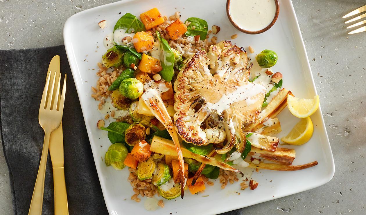 Farro and Roasted Vegetable Bowl – recipe Farro and Roasted Vegetable Bowl – recipe