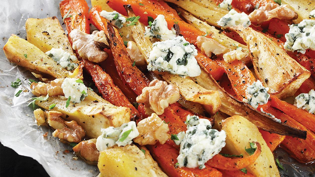 Honey Blue Cheese Parsnips & Carrots Honey Blue Cheese Parsnips & Carrots
