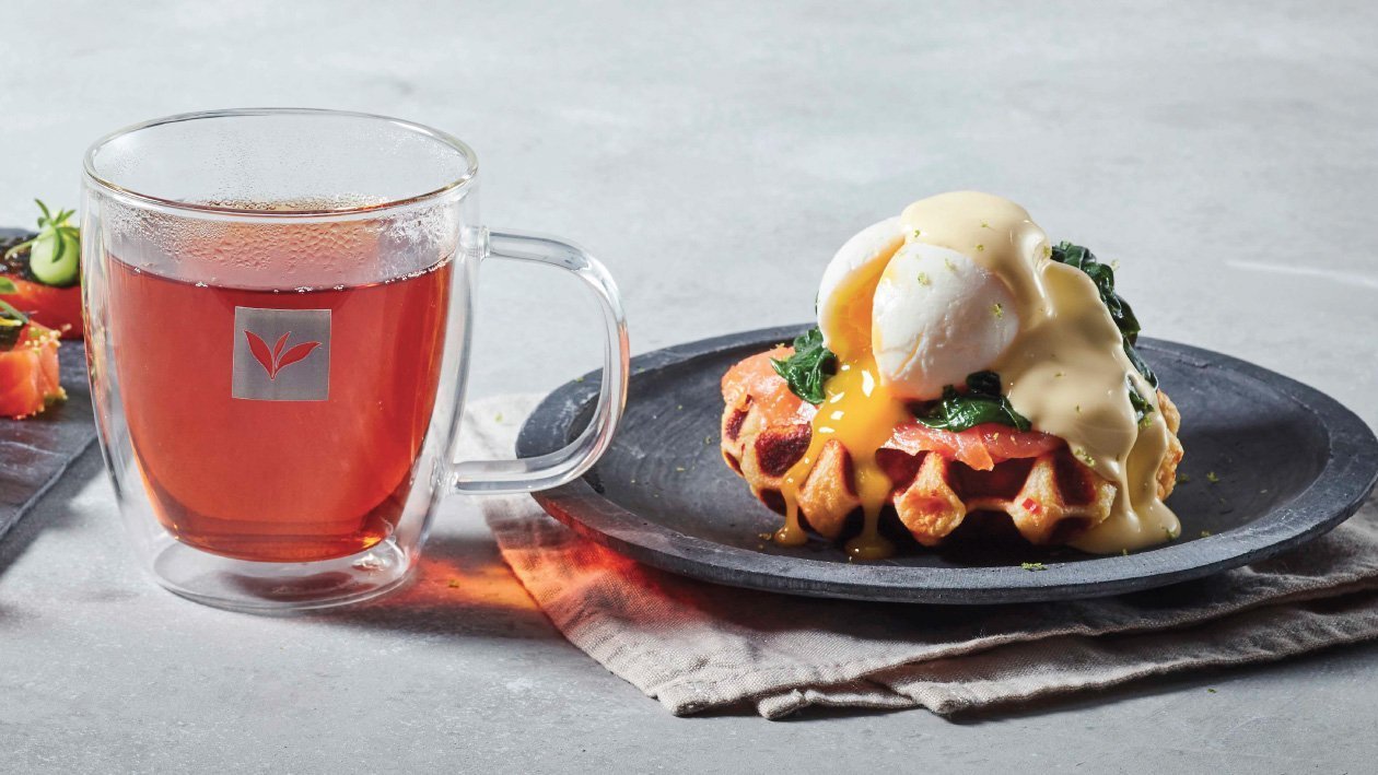 Potato Waffle with Poached Egg Potato Waffle with Poached Egg