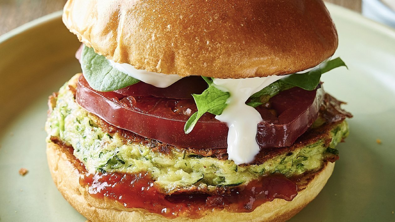 Zucchini Fritter Burger Zucchini Fritter Burger