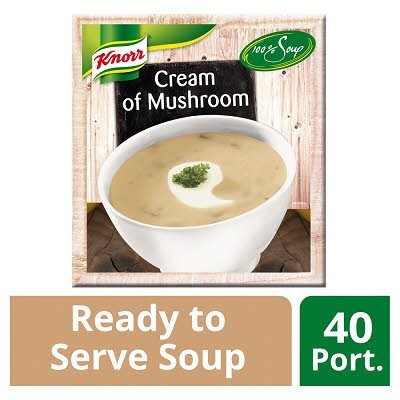 Knorr 100% Soup Cream of Mushroom 4 x 2.4L -