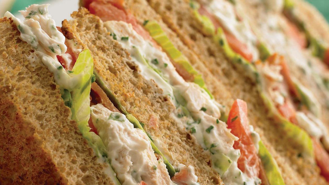 Chicken & bacon club sandwich – recipe Chicken & bacon club sandwich – recipe