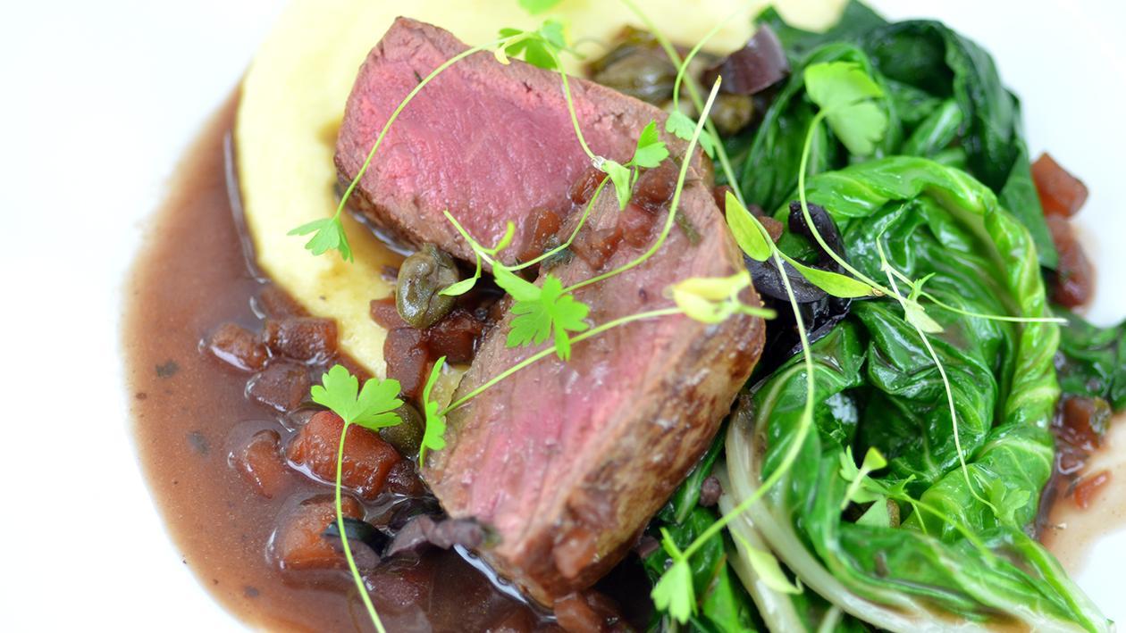 Pan fried lamb with polenta – recipe Pan fried lamb with polenta – recipe
