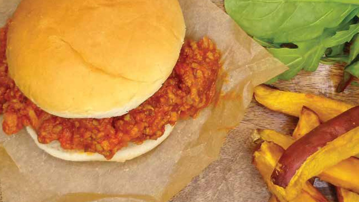 Sloppy Joe With Roasted Sweet Potato Wedges – recipe Sloppy Joe With Roasted Sweet Potato Wedges – recipe