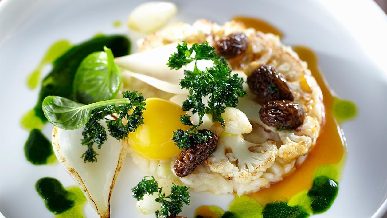 Cauliflower Risotto with Parsley and Morel Mushrooms Cauliflower Risotto with Parsley and Morel Mushrooms