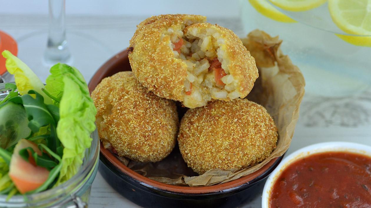 Arancini di Riso - Roasted corn, jalapeno and cheddar Arancini di Riso - Roasted corn, jalapeno and cheddar