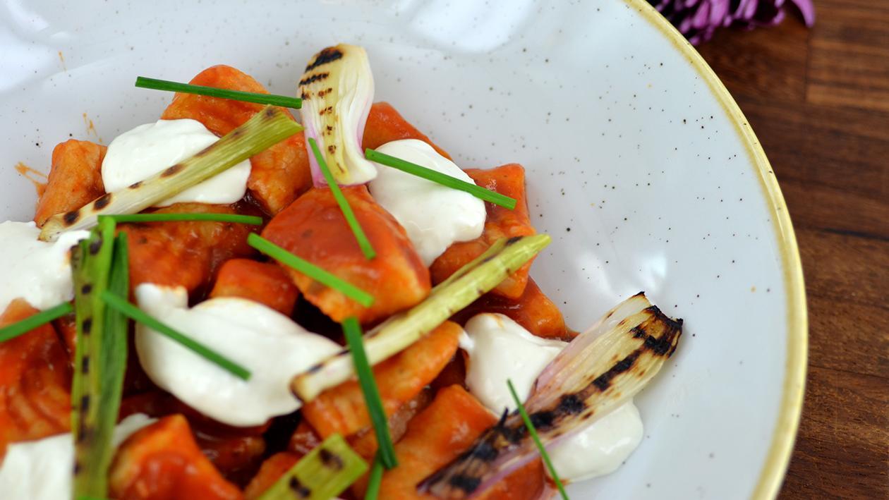 Sweet potato gnocchi with goat cheese Sweet potato gnocchi with goat cheese