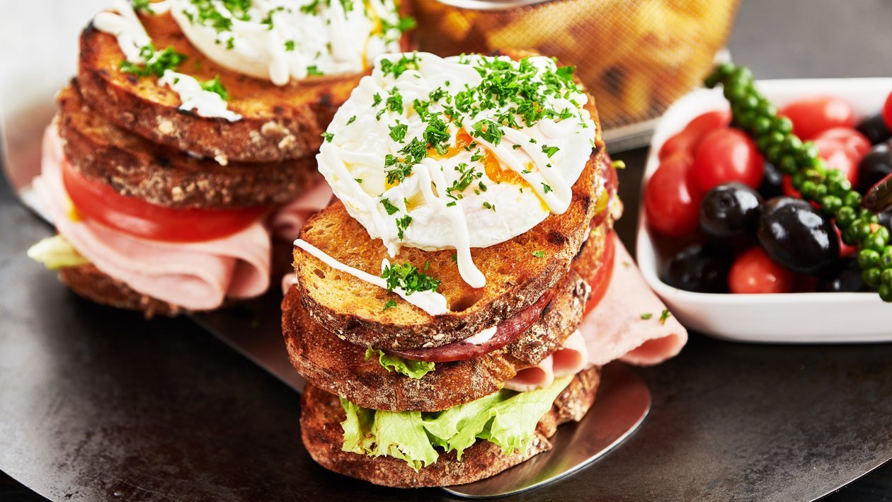 Triple Decker Chicken Mortardella Sandwich Triple Decker Chicken Mortardella Sandwich