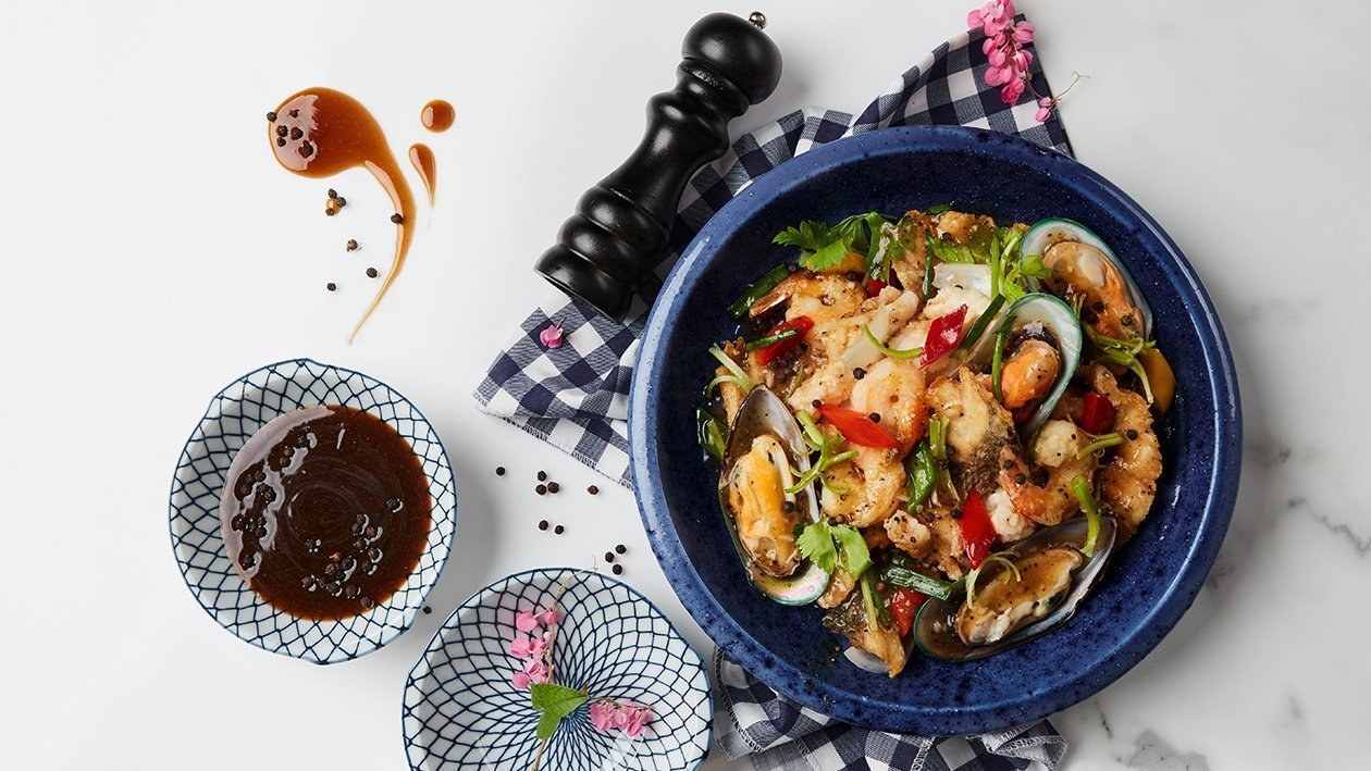 Stir-Fried Seafood with Black Pepper Stir-Fried Seafood with Black Pepper