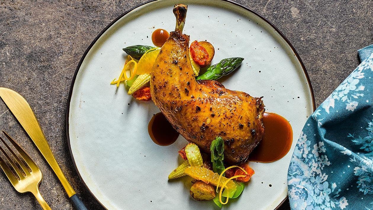 Baked Chicken Thigh with Orange Demi-glace Baked Chicken Thigh with Orange Demi-glace