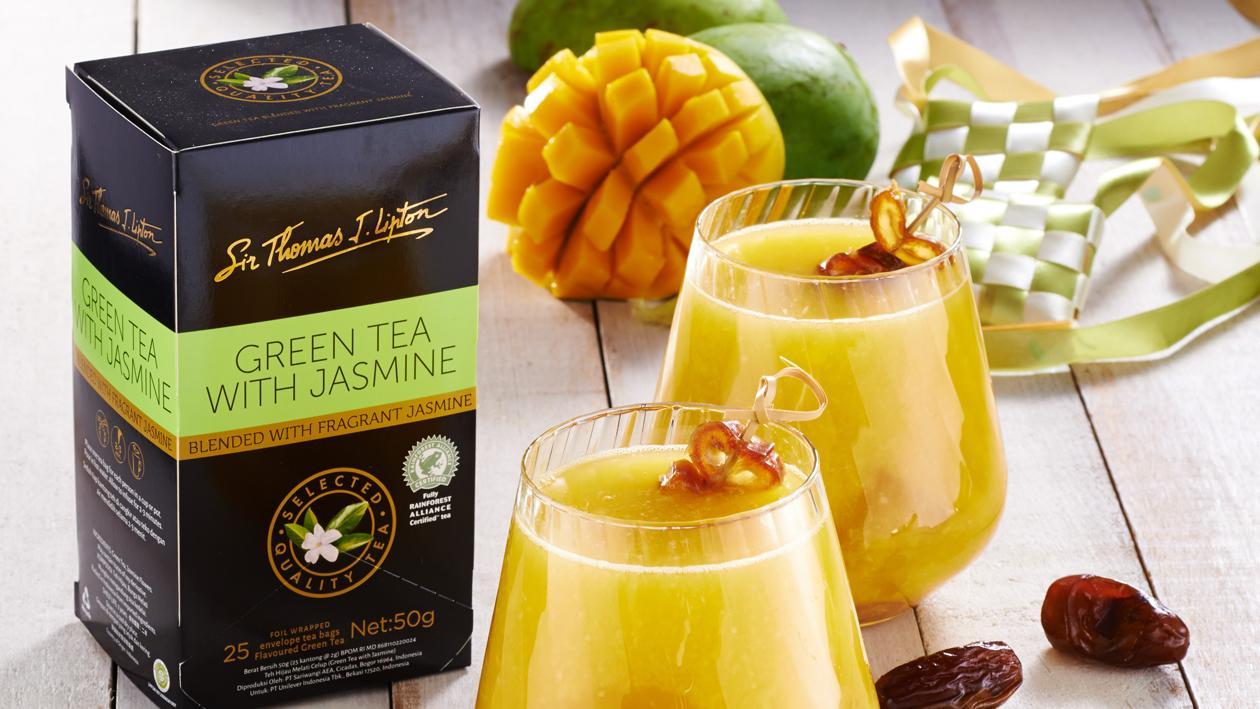 Mango Kurma Iced Green Tea with Jasmine Mango Kurma Iced Green Tea with Jasmine