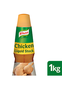 KNORR Concentrated Liquid Stock 1 kg - Add a rich chicken taste to all kinds of dishes, both hot and cold with this concentrated stock, made by cooking chicken bones.