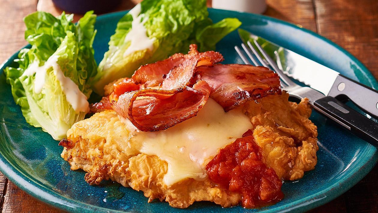 Chicken, Monterey Jack and Maple Bacon Parmigiana – Recipe Chicken, Monterey Jack and Maple Bacon Parmigiana – Recipe