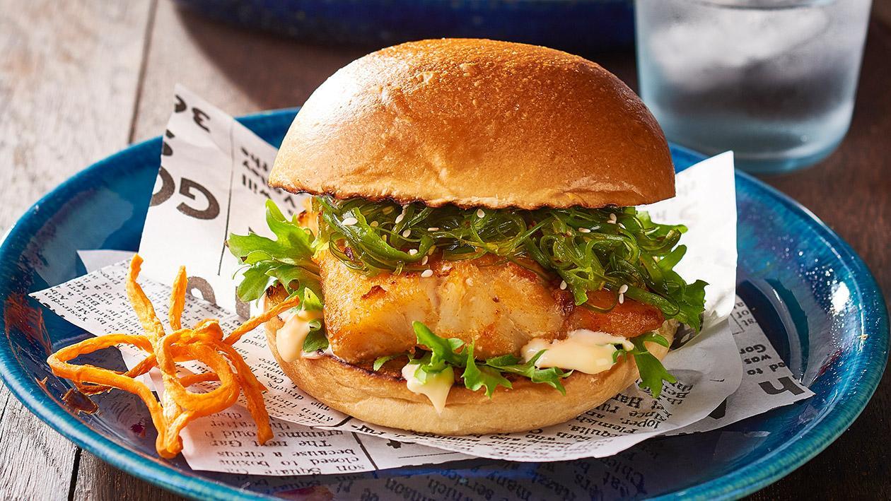 Chilli Fish, Wakame, Yuzu Burger – Recipe Chilli Fish, Wakame, Yuzu Burger – Recipe
