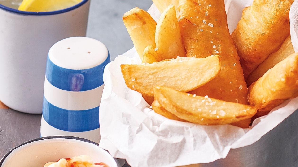 Fish and Chips with Sweet Chilli Mayonnaise – Recipe Fish and Chips with Sweet Chilli Mayonnaise – Recipe