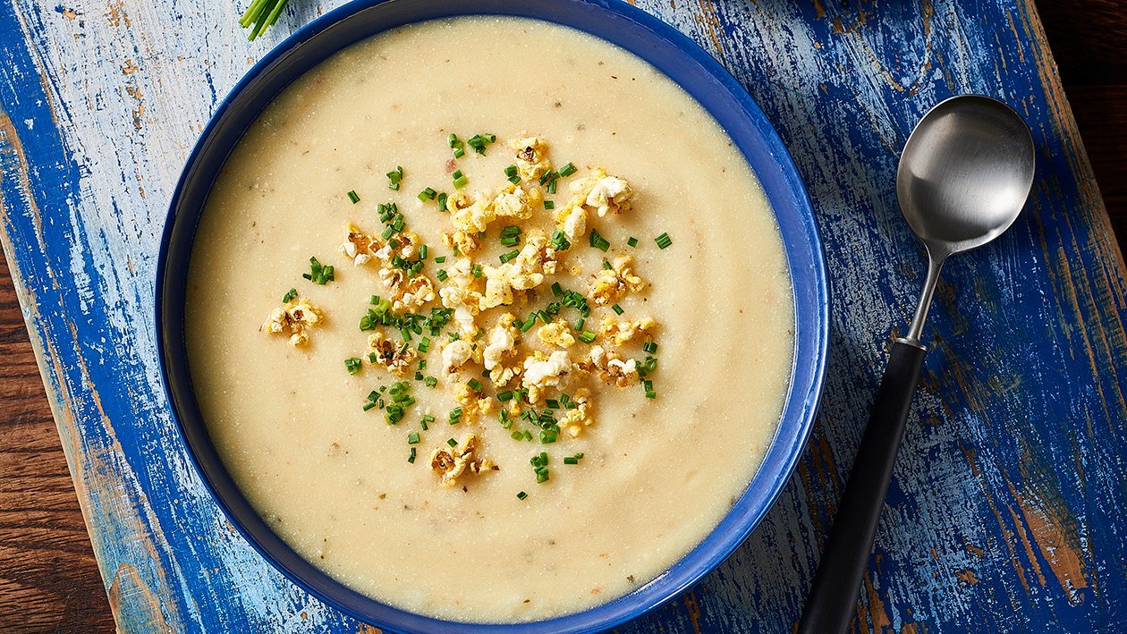 Potato & Cheese Soup, Cheesy Popcorn – Recipe Potato & Cheese Soup, Cheesy Popcorn – Recipe
