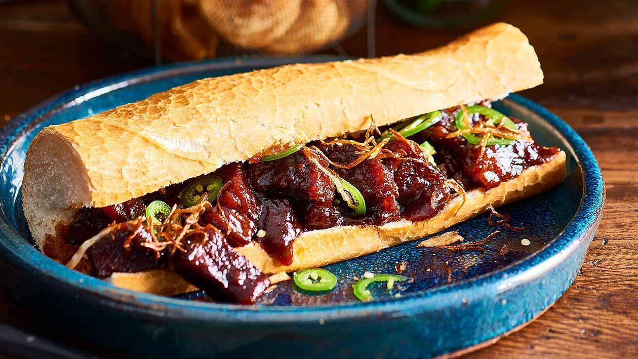 Rib Burnt Ends Hoagie, Whisky Maple BBQ – Recipe Rib Burnt Ends Hoagie, Whisky Maple BBQ – Recipe