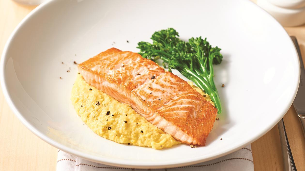 Roast Salmon with Corn Puree – Recipe Roast Salmon with Corn Puree – Recipe
