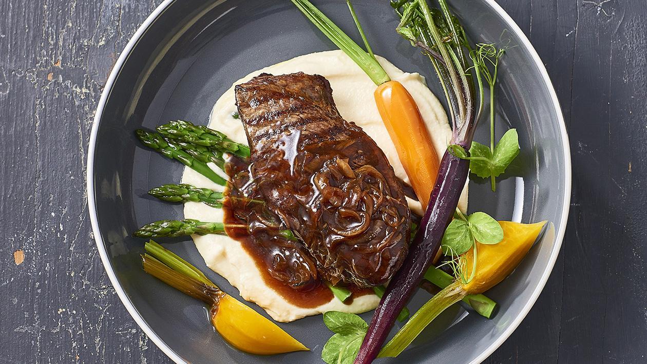 Rump Cap, Musket French Onion Sauce, Truffle Cauliflower – Recipe Rump Cap, Musket French Onion Sauce, Truffle Cauliflower – Recipe