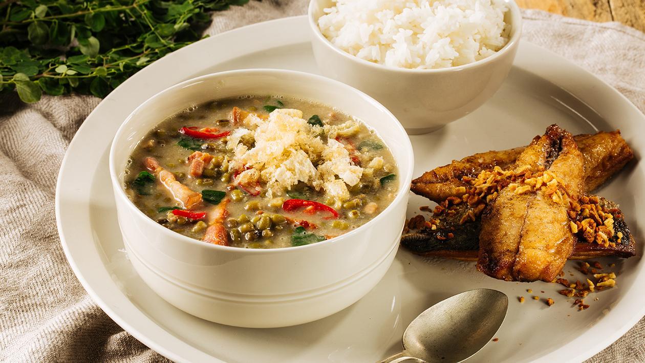 Crispy Galunggong with Mung Bean Stew Crispy Galunggong with Mung Bean Stew