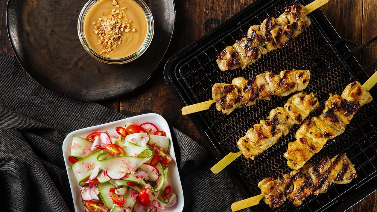 Grilled Chicken Satay with Spicy Peanut Sauce Grilled Chicken Satay with Spicy Peanut Sauce