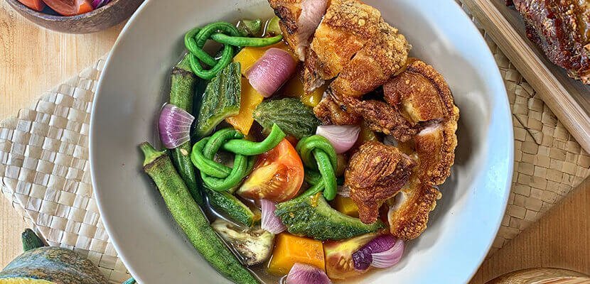 Pinakbet with Lechon Kawali Pinakbet with Lechon Kawali