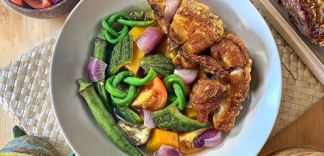 Pinakbet with Lechon Kawali Pinakbet with Lechon Kawali