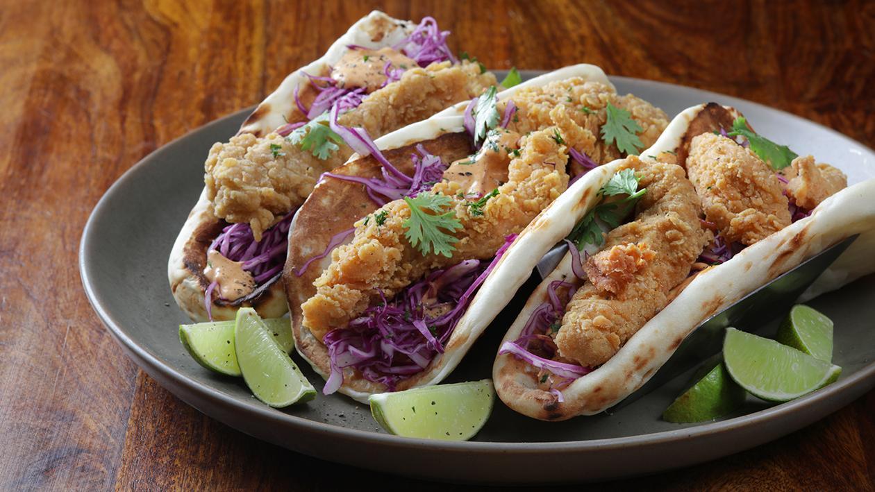 Extra Crispy Chicken wrapped in Naan Recipe Extra Crispy Chicken wrapped in Naan Recipe