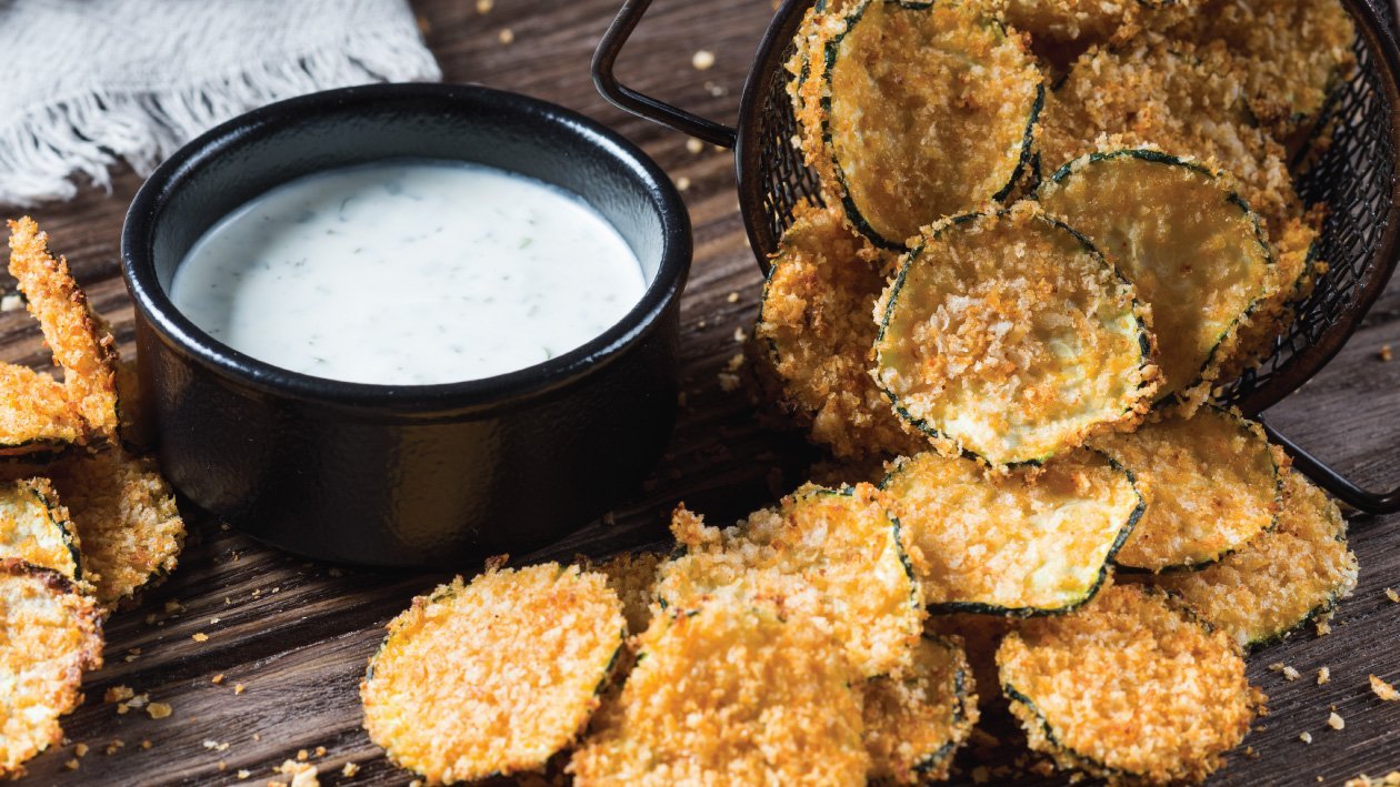 Oven Baked Zucchini Chips with Lime Yoghurt Dip Recipe Oven Baked Zucchini Chips with Lime Yoghurt Dip Recipe