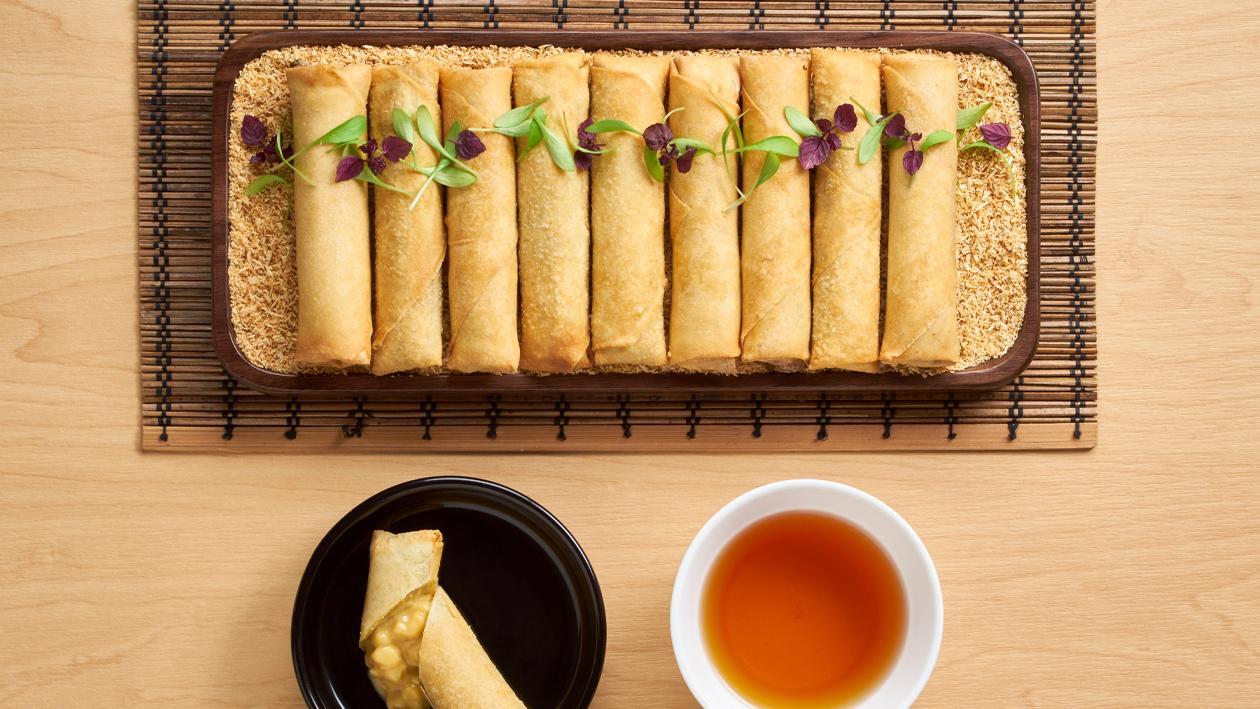 Banana Salted Egg Custard Spring Rolls Banana Salted Egg Custard Spring Rolls