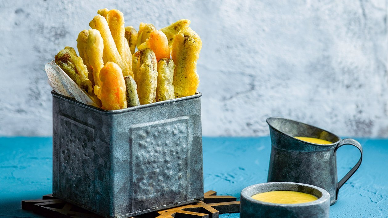 Festive Crispy Salted Egg Vegetable Fritters Festive Crispy Salted Egg Vegetable Fritters