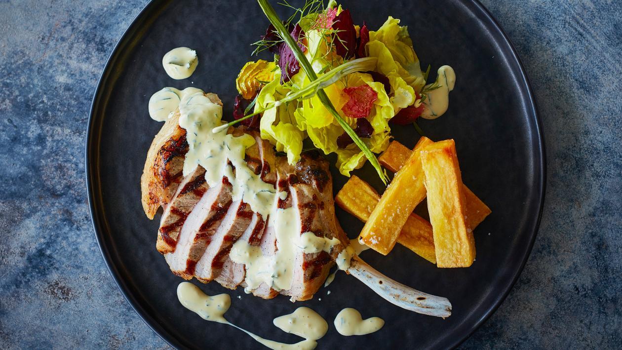 Grilled Pork Cutlet with Bearnaise Sauce Grilled Pork Cutlet with Bearnaise Sauce