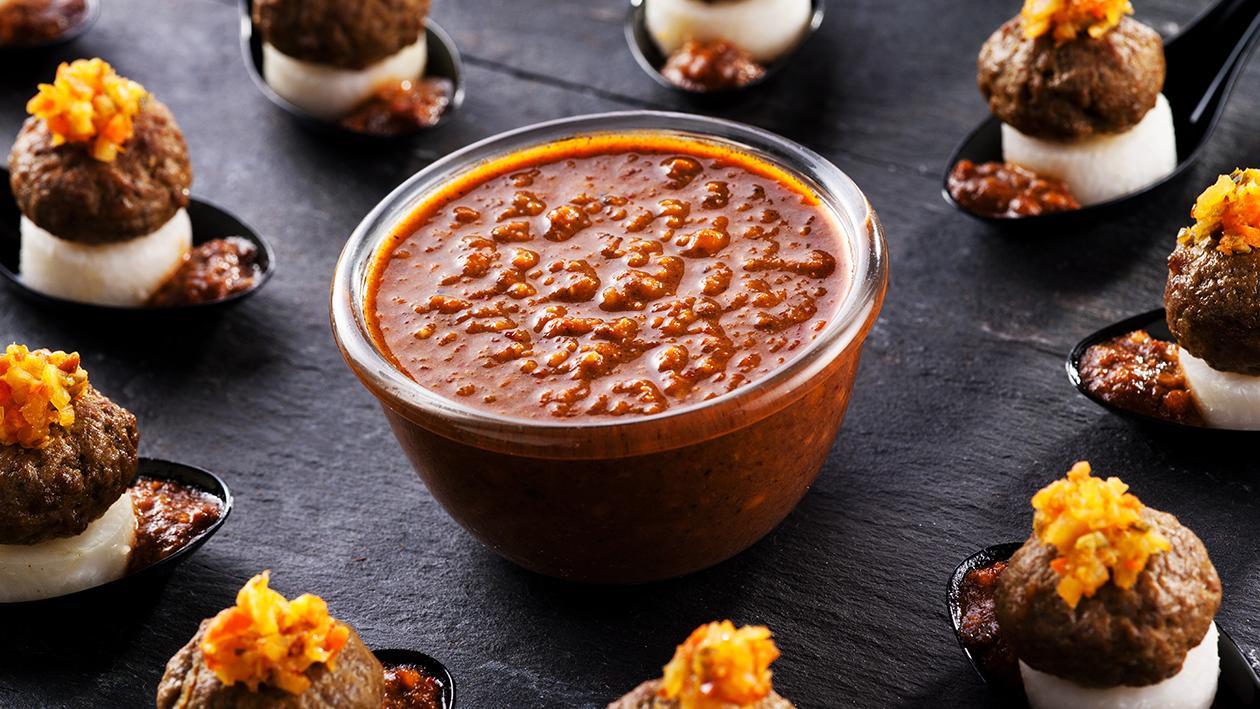 Mutton Meatballs with Peanut Sauce Mutton Meatballs with Peanut Sauce