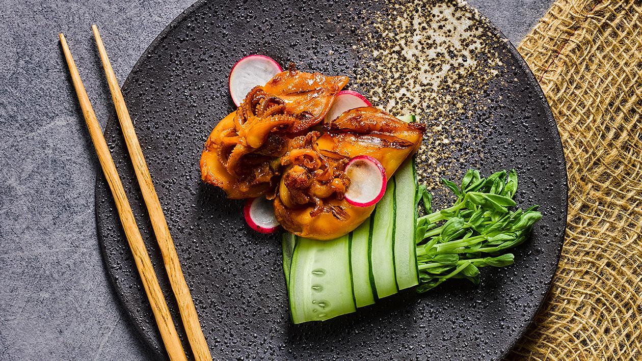 Paper wrapped South East Asian Spice Squid Paper wrapped South East Asian Spice Squid