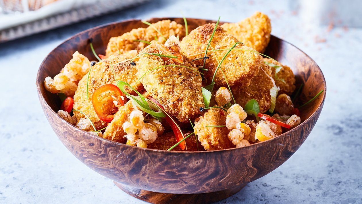 Salt & Pepper NoChicken Nuggets & Corn Fritters Salt & Pepper NoChicken Nuggets & Corn Fritters