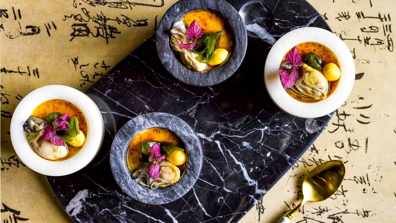 Steamed Chawamushi with Oysters and Kaiso Steamed Chawamushi with Oysters and Kaiso