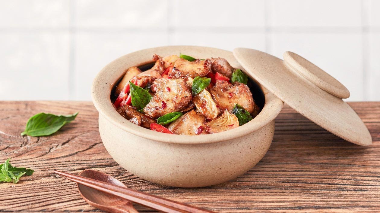 Three-Cup Chicken NoChicken Chunks Three-Cup Chicken NoChicken Chunks