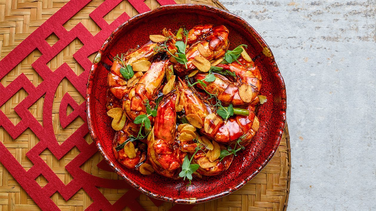 Wok Fried Tiger Prawn with Sweet Tamarind Sauce Wok Fried Tiger Prawn with Sweet Tamarind Sauce