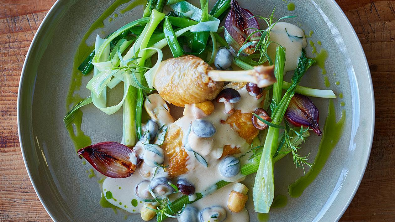 Chicken with Mushrooms, Leek, and Cream Chicken with Mushrooms, Leek, and Cream