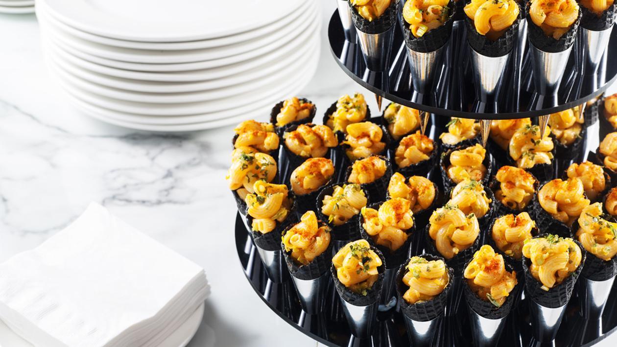 Organic cheesy macaroni cones Organic cheesy macaroni cones