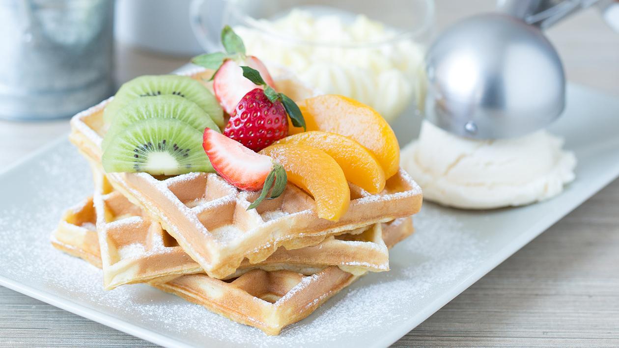 Warm café style waffle Warm café style waffle