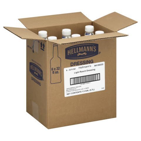 Hellmann's® Salad Bar Bottle Light Ranch Dressing 32 ounces, 6 count -