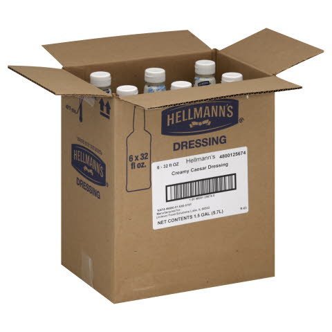 Hellmann's® Salad Bar Bottles Creamy Caesar 32 ounces, 6 count -