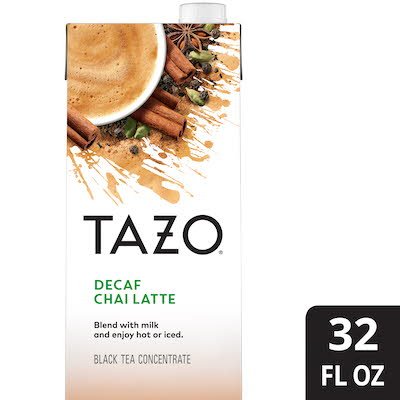 TAZO® Tea Concentrate Decaf Chai Latte 1:1 32 ounces, pack of 6 -