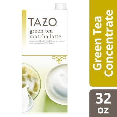 Tazo Tea Concentrate Green Tea Matcha Latte 1:1 32 ounces, Pack of 6 -